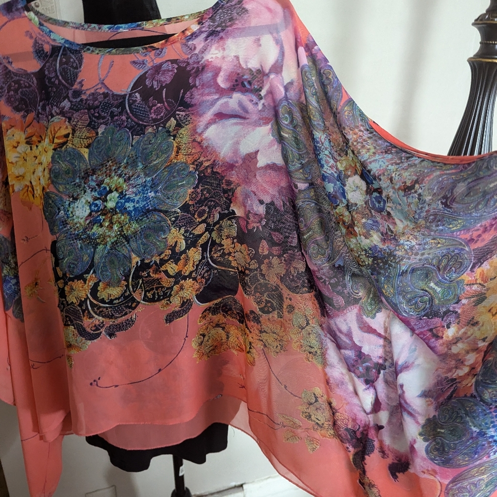 Gorgeous Coral Chiffon top